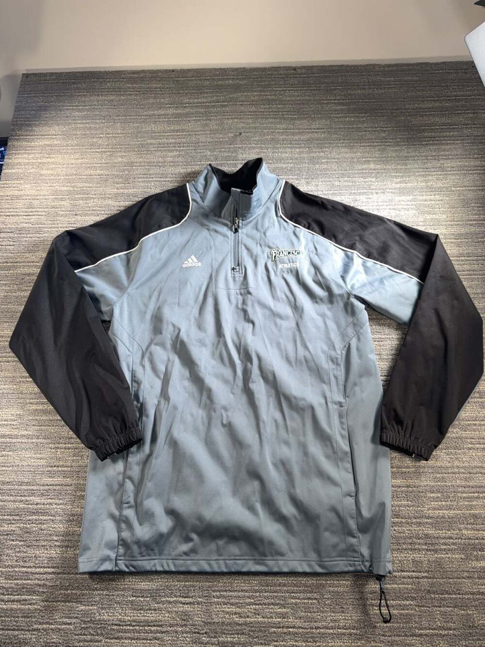 Adidas Franciscan Athletics Men's Size Large 1/4 Zip Pullover Jacket
